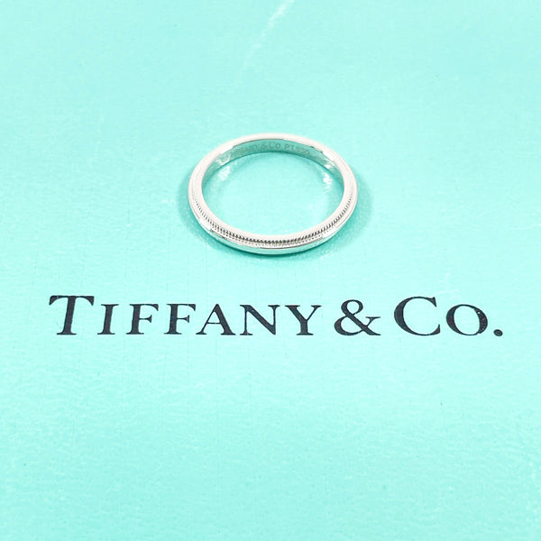 TIFFANY&Co. Ring Milgrain Bundling gathered together Pt950Platinum #US 4 3/4 Silver Women Second hand