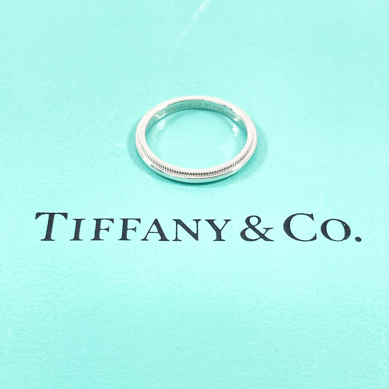 TIFFANY&Co. Ring Milgrain Bundling gathered together Pt950Platinum #US 4 3/4 Silver Women Second hand