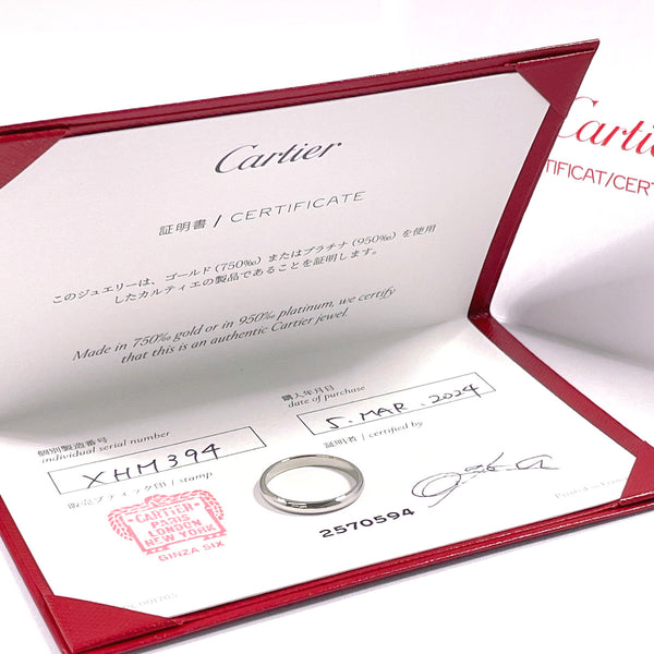 CARTIER Ring 1895 Wedding Ring Pt950Platinum #US 6 3/4 Silver XHM394 unisex Second hand
