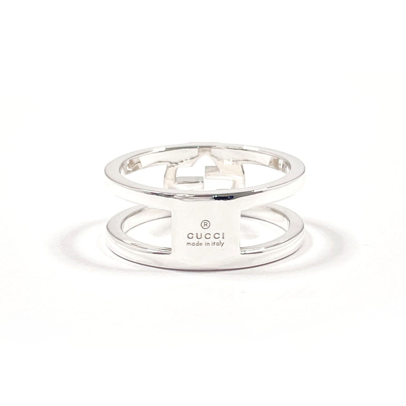 GUCCI Ring Interlocking G Wide ring Silver925 #US 8 1/2 Silver mens Second hand