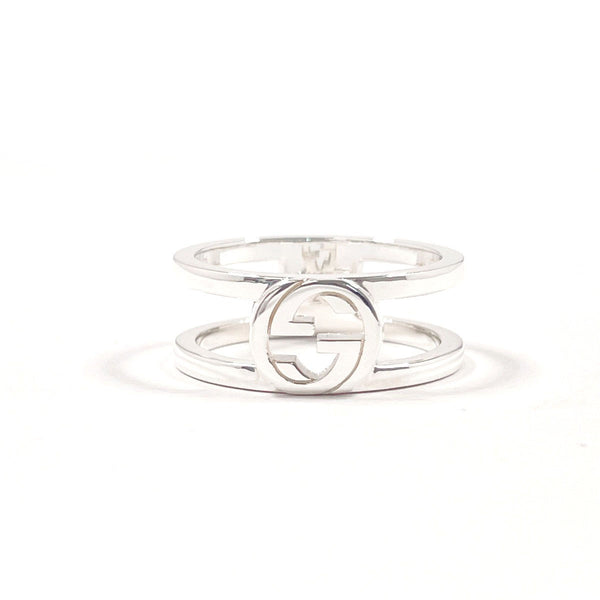 GUCCI Ring Interlocking G Wide ring Silver925 #US 8 1/2 Silver mens Second hand