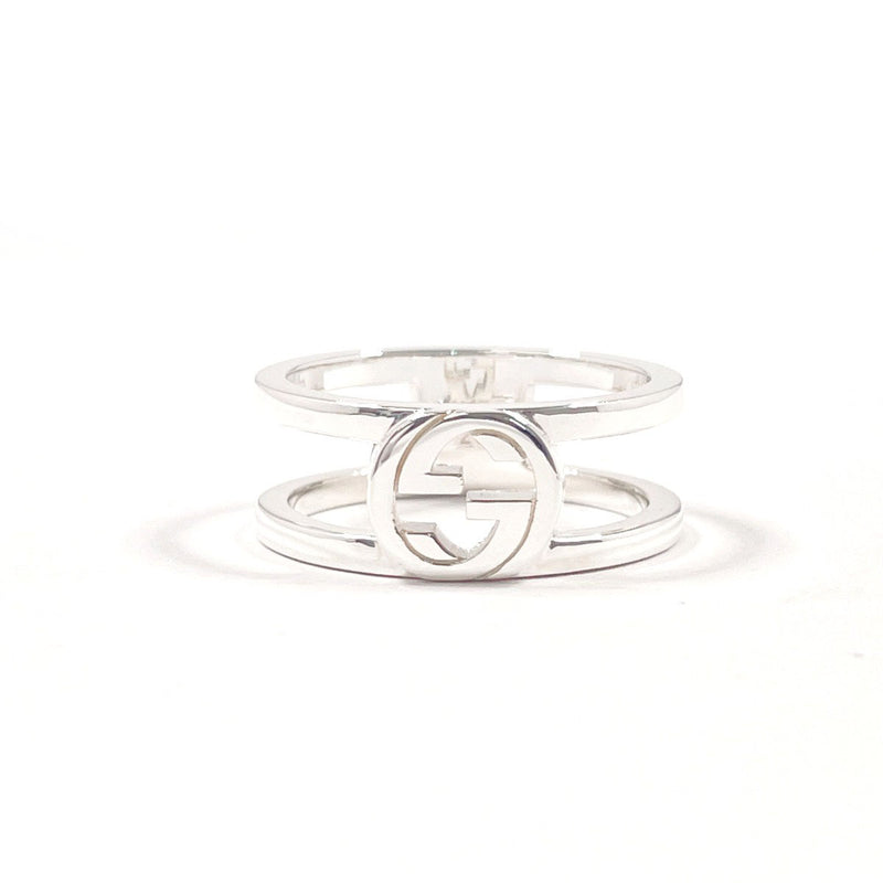 GUCCI Ring Interlocking G Wide ring Silver925 #US 8 1/2 Silver mens Second hand