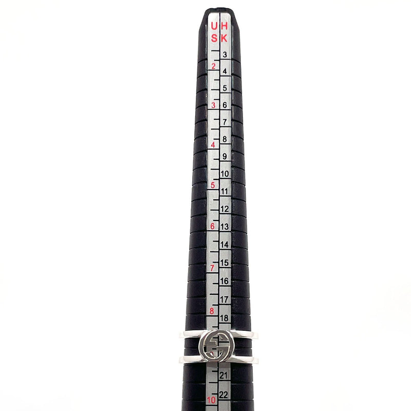 GUCCI Ring Interlocking G Wide ring Silver925 #US 8 1/2 Silver mens Second hand