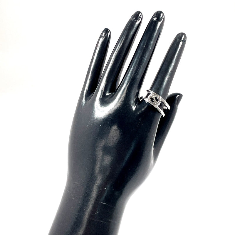 GUCCI Ring Interlocking G Wide ring Silver925 #US 8 1/2 Silver mens Second hand
