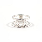 GUCCI Ring Interlocking G Wide ring Silver925 #US 6 3/4 Silver unisex Second hand