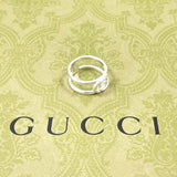 GUCCI Ring Interlocking G Wide ring Silver925 #US 6 3/4 Silver unisex Second hand