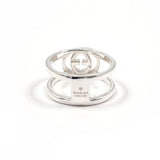 GUCCI Ring Interlocking G Wide ring Silver925 #US 6 3/4 Silver unisex Second hand