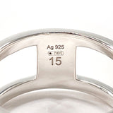 GUCCI Ring Interlocking G Wide ring Silver925 #US 6 3/4 Silver unisex Second hand
