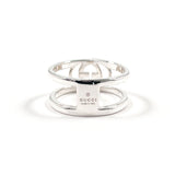 GUCCI Ring Interlocking G Wide ring Silver925 #US 7 Silver mens Second hand