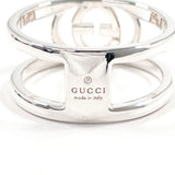 GUCCI Ring Interlocking G Wide ring Silver925 #US 7 Silver mens Second hand