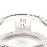 GUCCI Ring Interlocking G Wide ring Silver925 #US 7 Silver mens Second hand