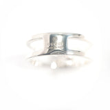 GUCCI Ring Interlocking G slim open band Silver925 #US 5 1/4 Silver Women Second hand