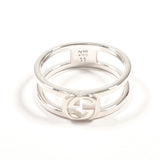 GUCCI Ring Interlocking G slim open band Silver925 #US 5 1/4 Silver Women Second hand