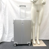 no brand suitcase Mercedes-Benz 4 wheels Aluminum Silver unisex Used