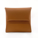 HERMES coin purse Bastia Epsom Brown BCarved seal unisex New