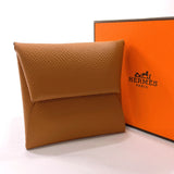 HERMES coin purse Bastia Epsom Brown BCarved seal unisex New