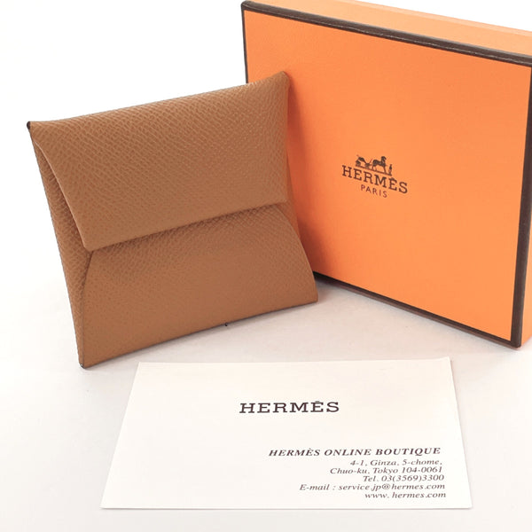 HERMES coin purse Bastia Verso Epsom Brown Brown UCarved seal unisex New