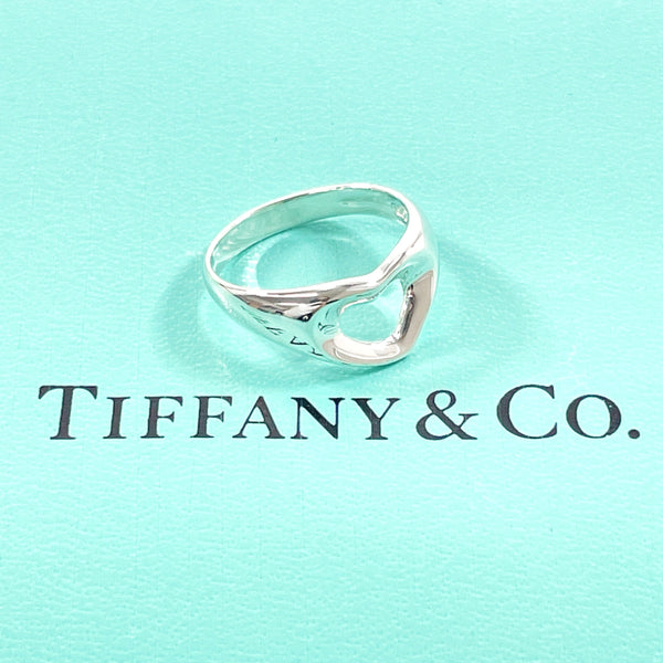 TIFFANY&Co. Ring Open heart Elsa Peretti Sterling Silver #9(JP Size) Silver Women Used