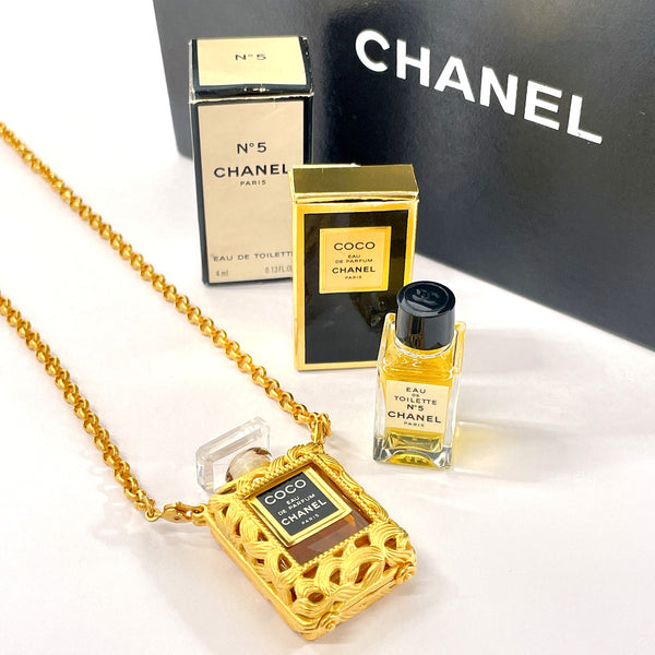 CHANEL Necklace Perfume bottle vintage Gold Plated gold Women Used