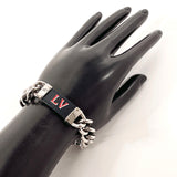LOUIS VUITTON bracelet M68104 My LV Chain metal/leather Silver unisex Used