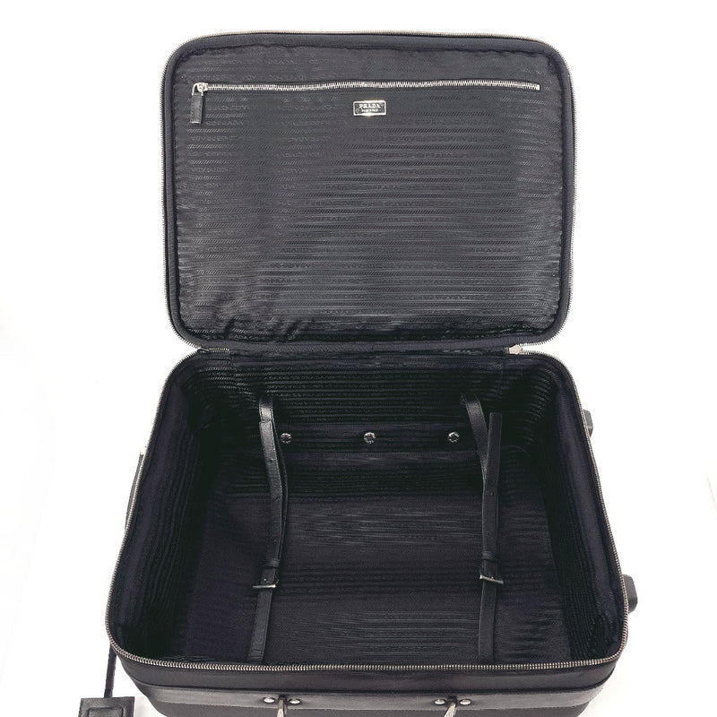 PRADA suitcase VV030M Nylon/Safiano leather Black unisex Used