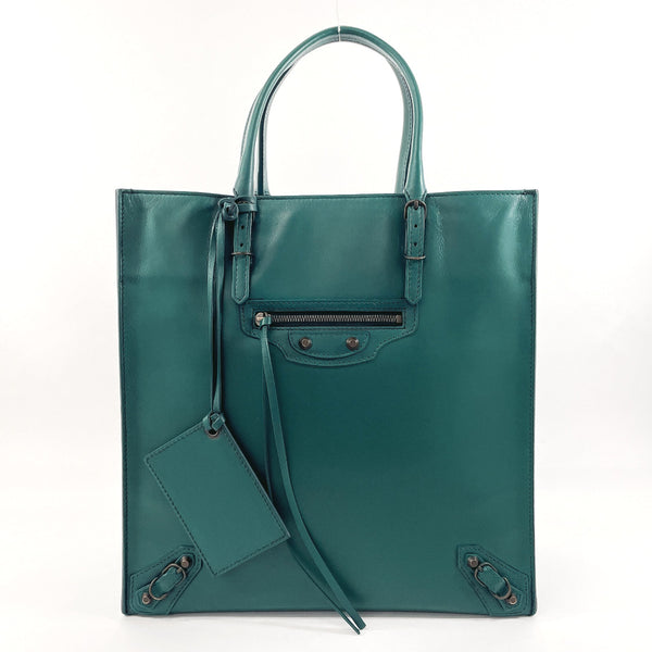BALENCIAGA Tote Bag 338582 The paper leather green Women Used