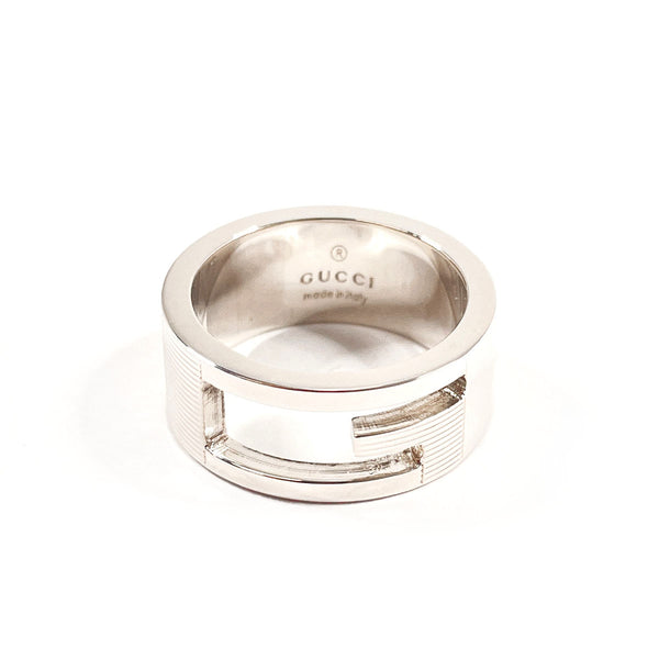 GUCCI Ring Branded Cutout G Silver925 #US 4 3/4 Silver Women Second hand