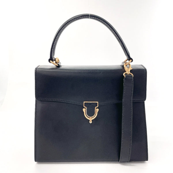 CELINE Handbag Kelly type leather Black Women Used