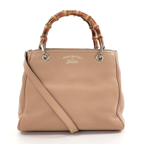 GUCCI Handbag 336032 Bamboo 2WAY 50th Anniversary Limited Flora Print leather beige Women Used