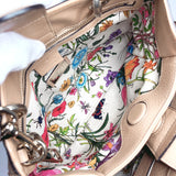 GUCCI Handbag 336032 Bamboo 2WAY 50th Anniversary Limited Flora Print leather beige Women Used