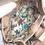 GUCCI Handbag 336032 Bamboo 2WAY 50th Anniversary Limited Flora Print leather beige Women Used