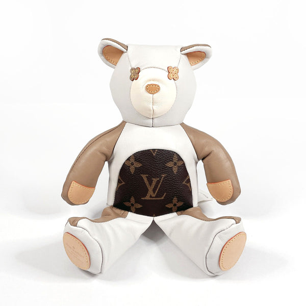 LOUIS VUITTON Other miscellaneous goods GI0142 Dudu Louis Stuffed teddy bear Monogram canvas/leather Brown Brown unisex Used