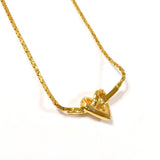 Christian Dior Necklace heart metal/Rhinestone gold Women Used