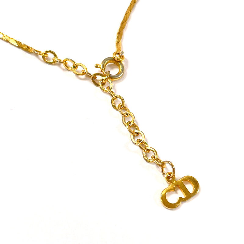 Christian Dior Necklace heart metal/Rhinestone gold Women Used