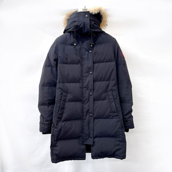 CANADA GOOSE Down jacket 2302JL Mackenzie hoodie polyester/cotton Navy Women Used