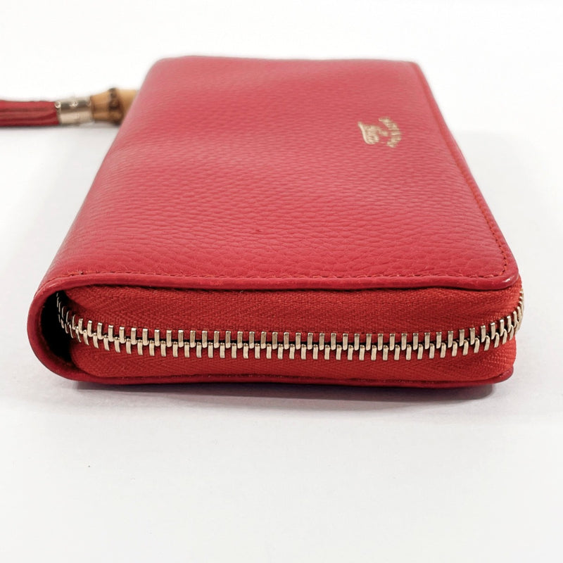 GUCCI purse 307984 Bamboo Tassel leather Red Women Used