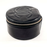 CHANEL Pouch Jewelry case COCO Mark Patent leather Black Women Second hand