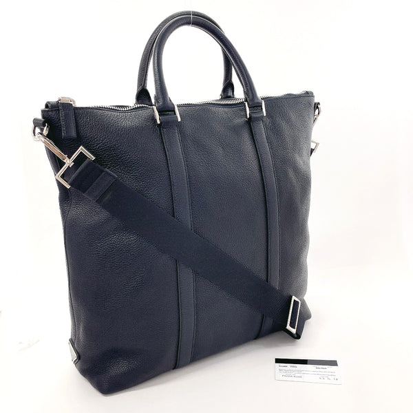 PRADA Handbag 2VG085 2WAY leather Navy unisex Used