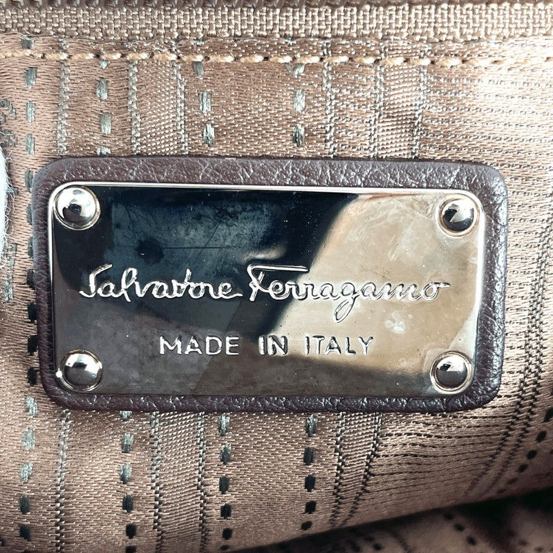 Salvatore Ferragamo Handbag BW-21 A896 Sofia Gancini leather Dark brown Women Used