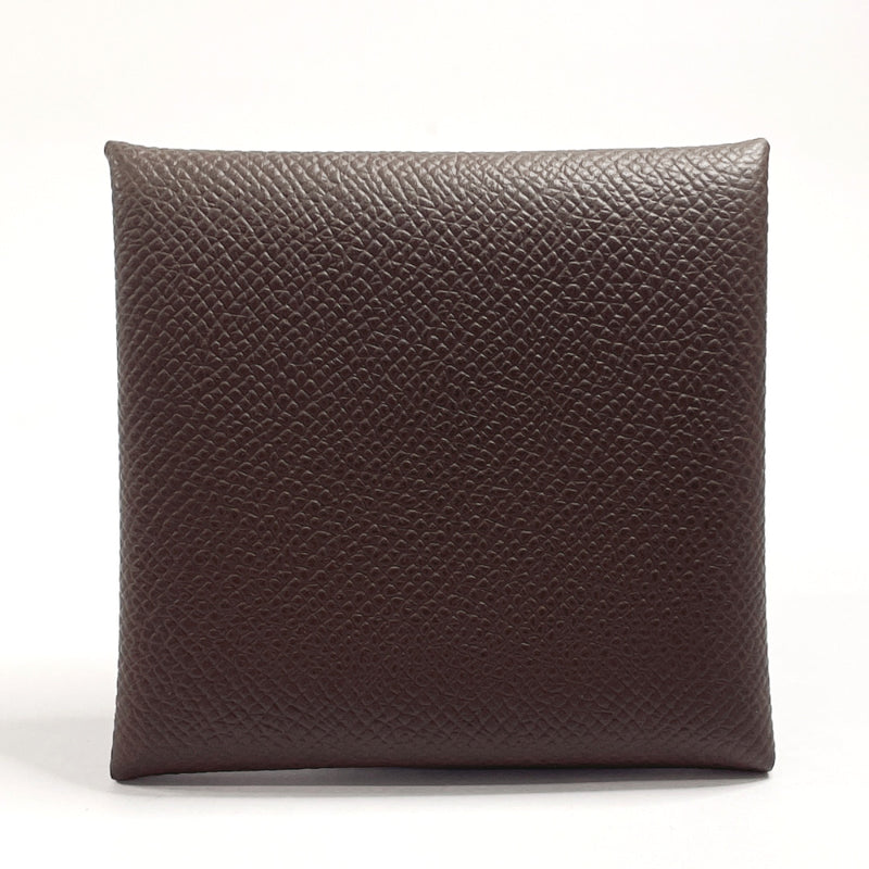 HERMES coin purse Bastia Epsom Dark brown Dark brown BCarved seal unisex New