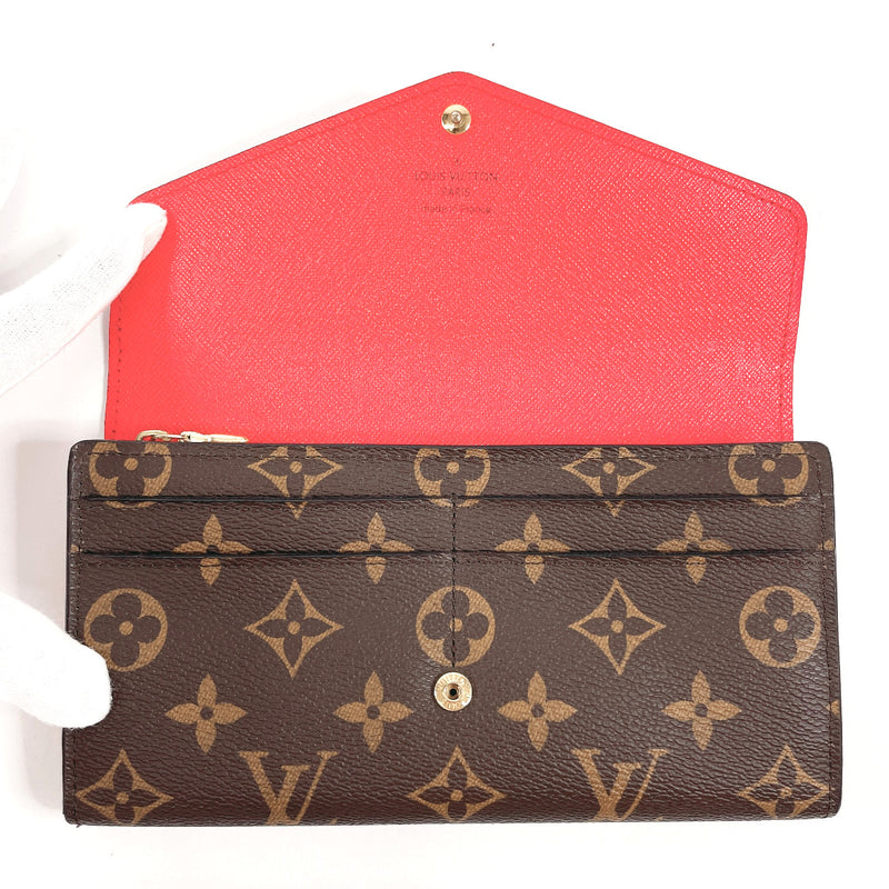 LOUIS VUITTON purse M62236 Portefeuille Sarah Monogram canvas Brown Brown Women Used