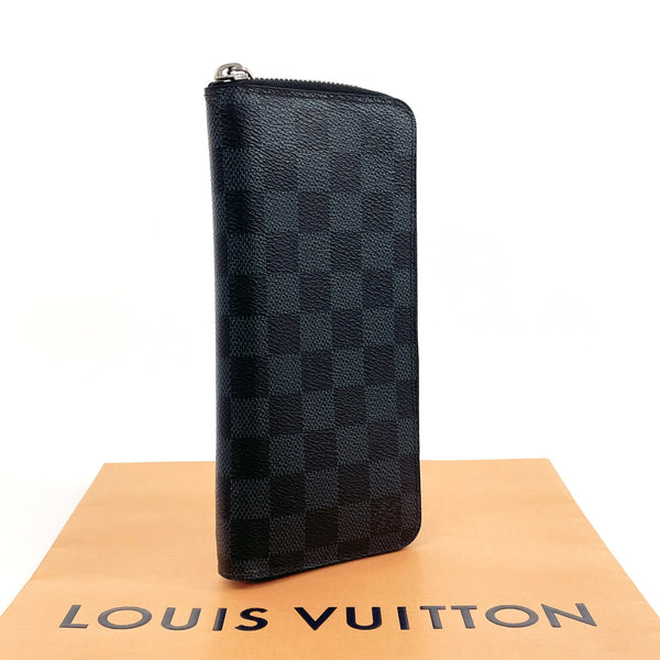 LOUIS VUITTON purse N62240 Zippy Wallet Vertical Damier Cobalt Black mens Used