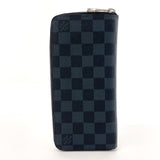 LOUIS VUITTON purse N62240 Zippy Wallet Vertical Damier Cobalt Black mens Used