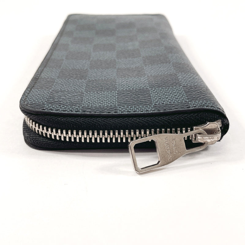 LOUIS VUITTON purse N62240 Zippy Wallet Vertical Damier Cobalt Black mens Used