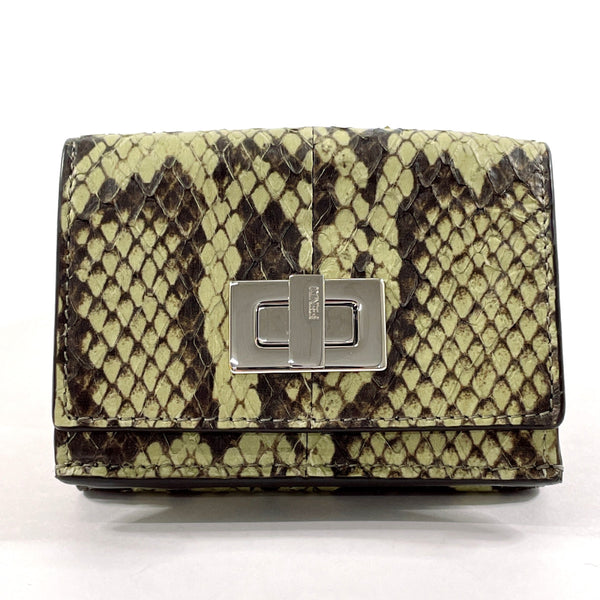 FENDI Tri-fold wallet 8M0426 Peekaboo compact wallet Python green Women New