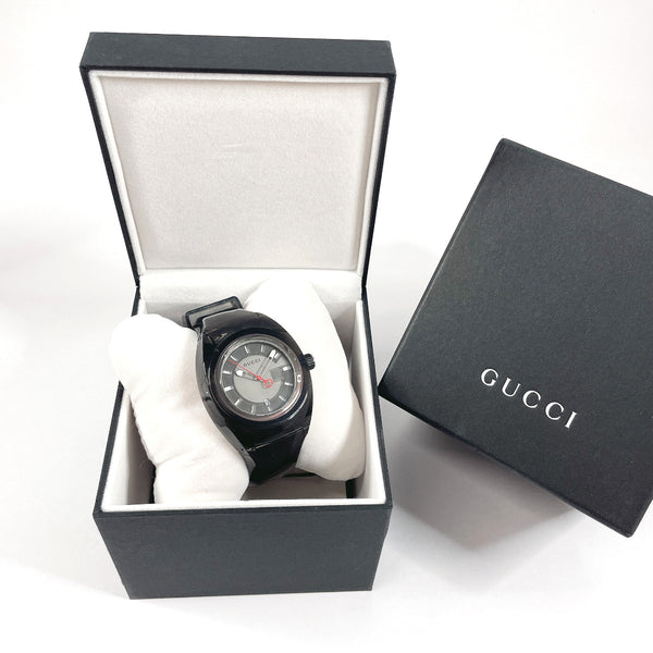 GUCCI Watches 137.1 sink Stainless Steel/rubber Black mens Used