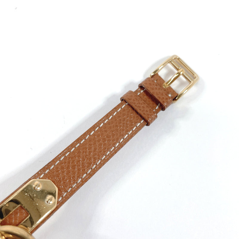 HERMES Watches KE1.201.470 Kelly watch Gold Plated/Courchevel gold gold □ACarved seal Women Used