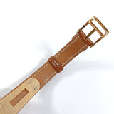 HERMES Watches KE1.201.470 Kelly watch Gold Plated/Courchevel gold gold □ACarved seal Women Used