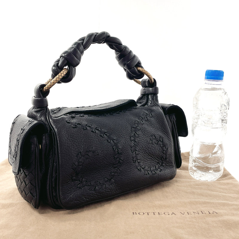 BOTTEGAVENETA Handbag Intrecciato leather Black Women Used