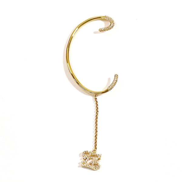 FENDI Earring AR0721 Ear cuff metal/Rhinestone gold Women Used